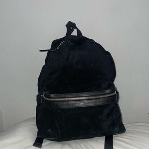 SAINT LAURENT BACKPACK SUEDE BLACK